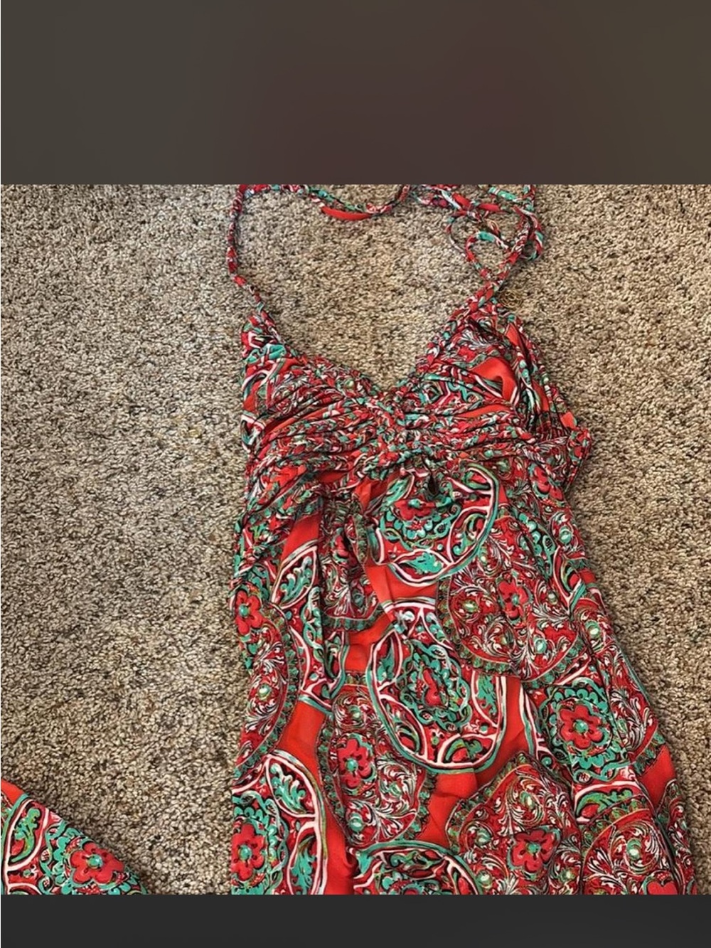 Wynn Red & Teal Paisley Maxi Dress